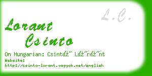 lorant csinto business card